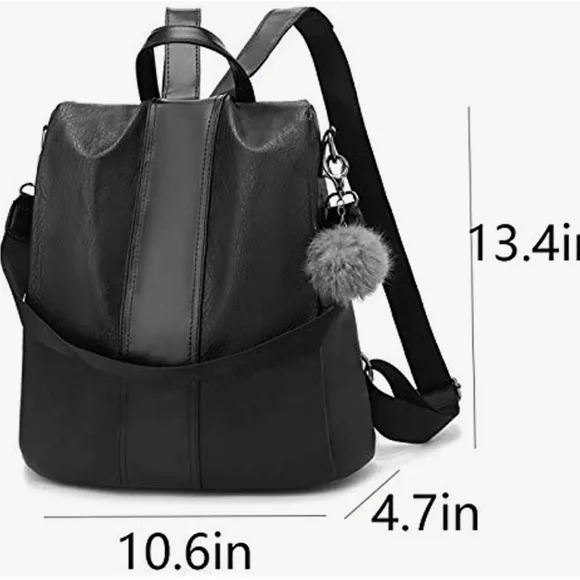 Women Backpack Purses PU Leather Waterproof Daypack Casual Shoulder satchel bag - Picture 11 of 12